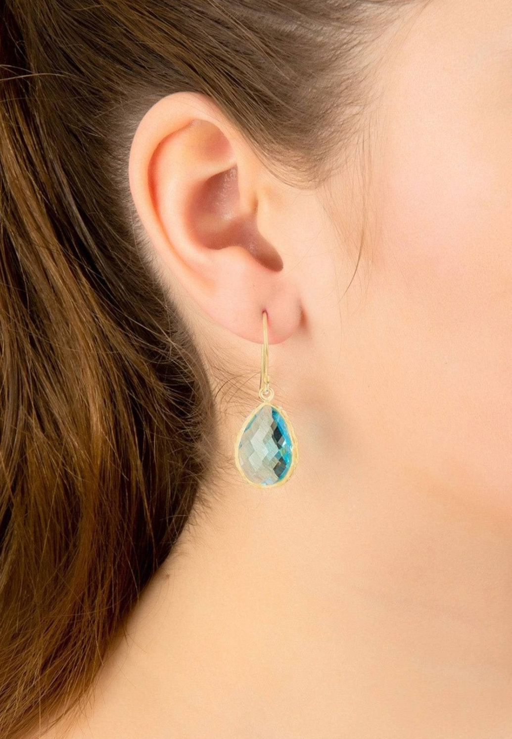Blue Topaz Gemstone Earrings
