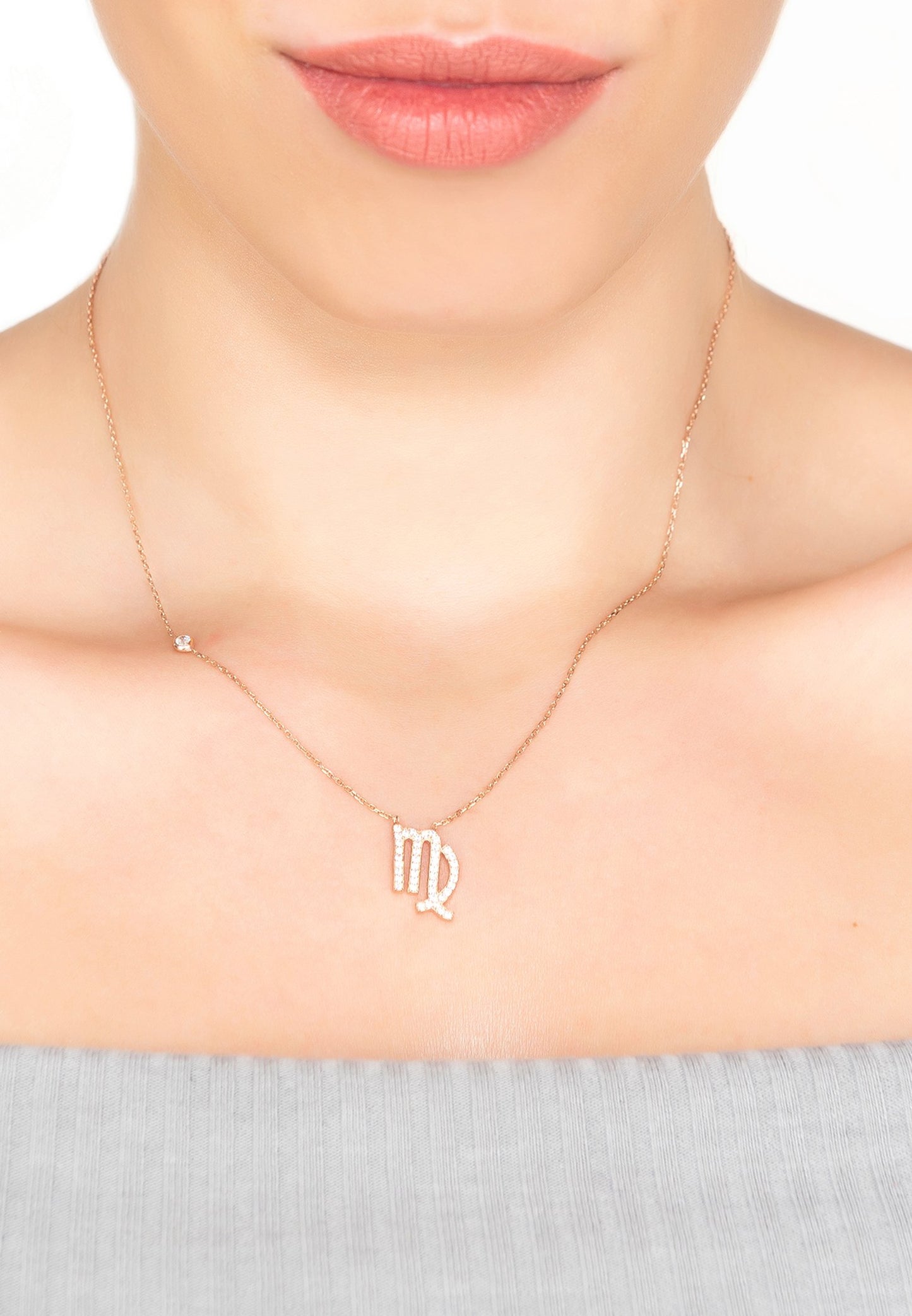 Zodiac Scorpio Star Sign Pendant Necklace Rose Gold