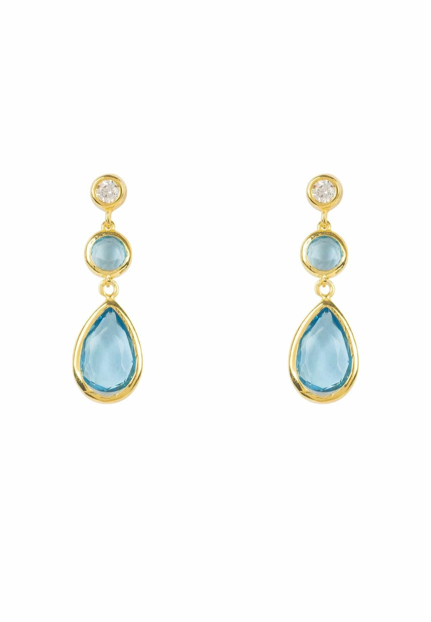 Blue-Topaz-CZ-Dangle-Earrings-925-Sterling-Silver-22ct-Gold-Birthstone-Gift