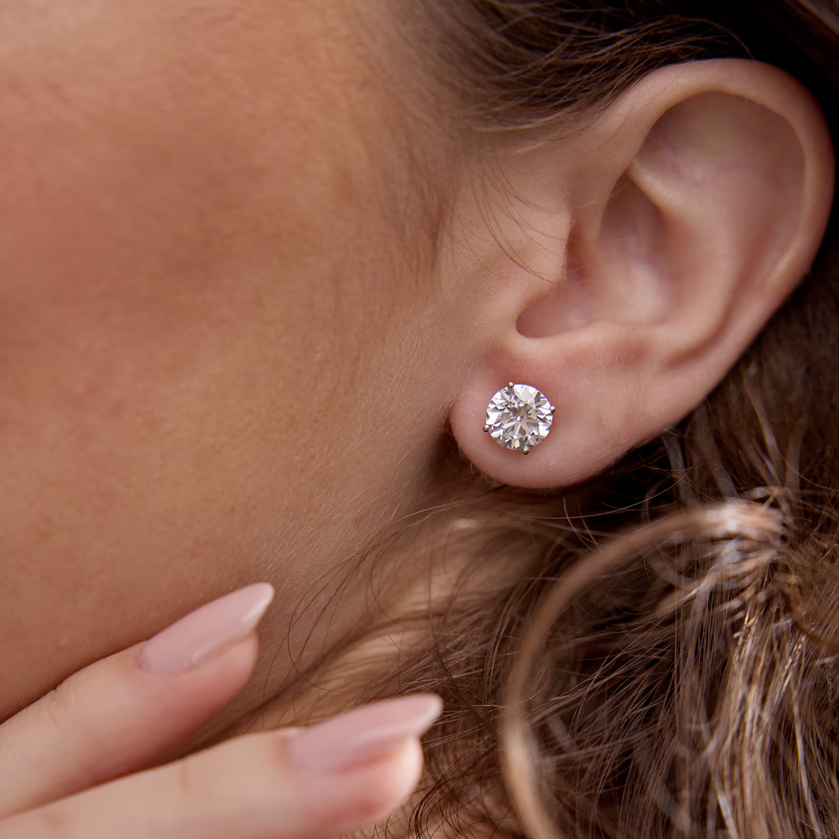 4.00 CTW AGI Certified Lab Grown Diamond Stud Earrings