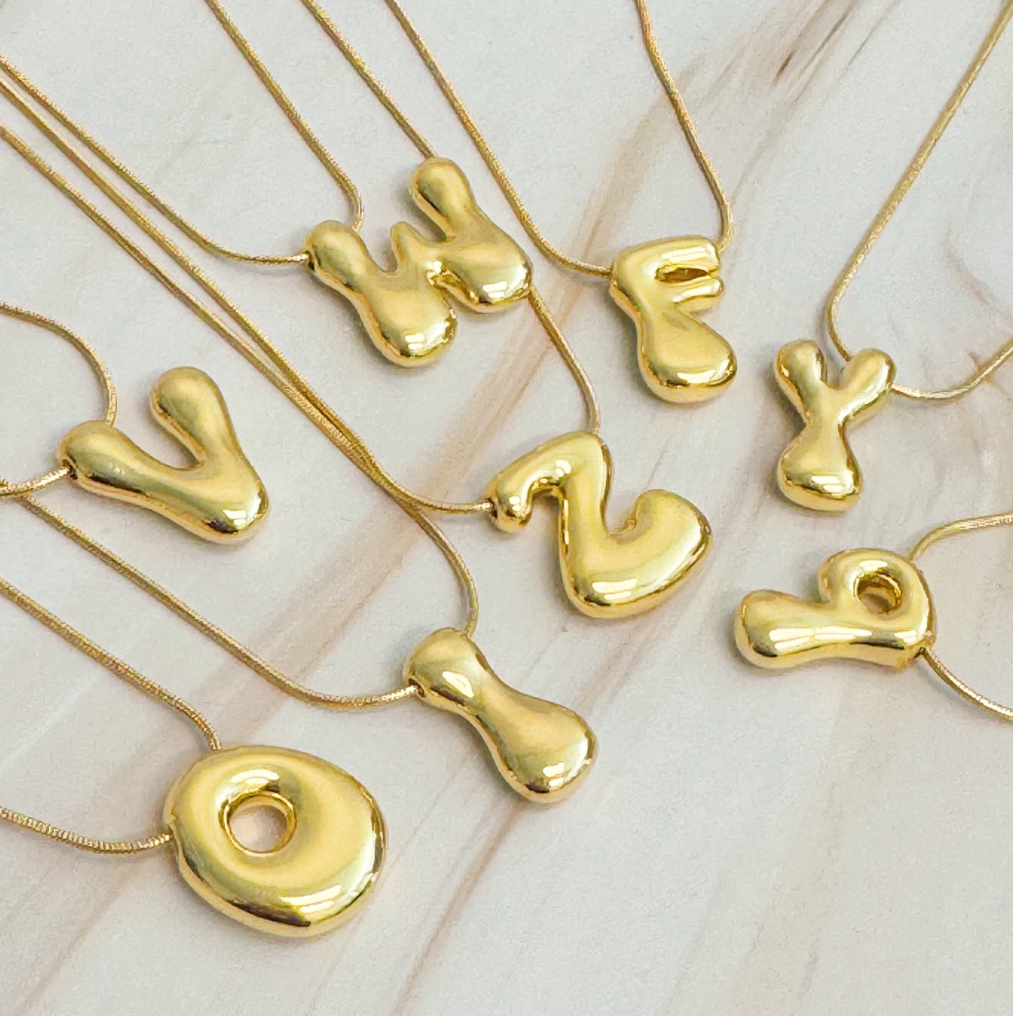 Bubble Initial Necklace Gold & Silver