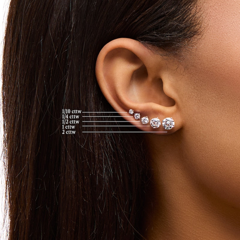 4.00 CTW AGI Certified Lab Grown Diamond Stud Earrings