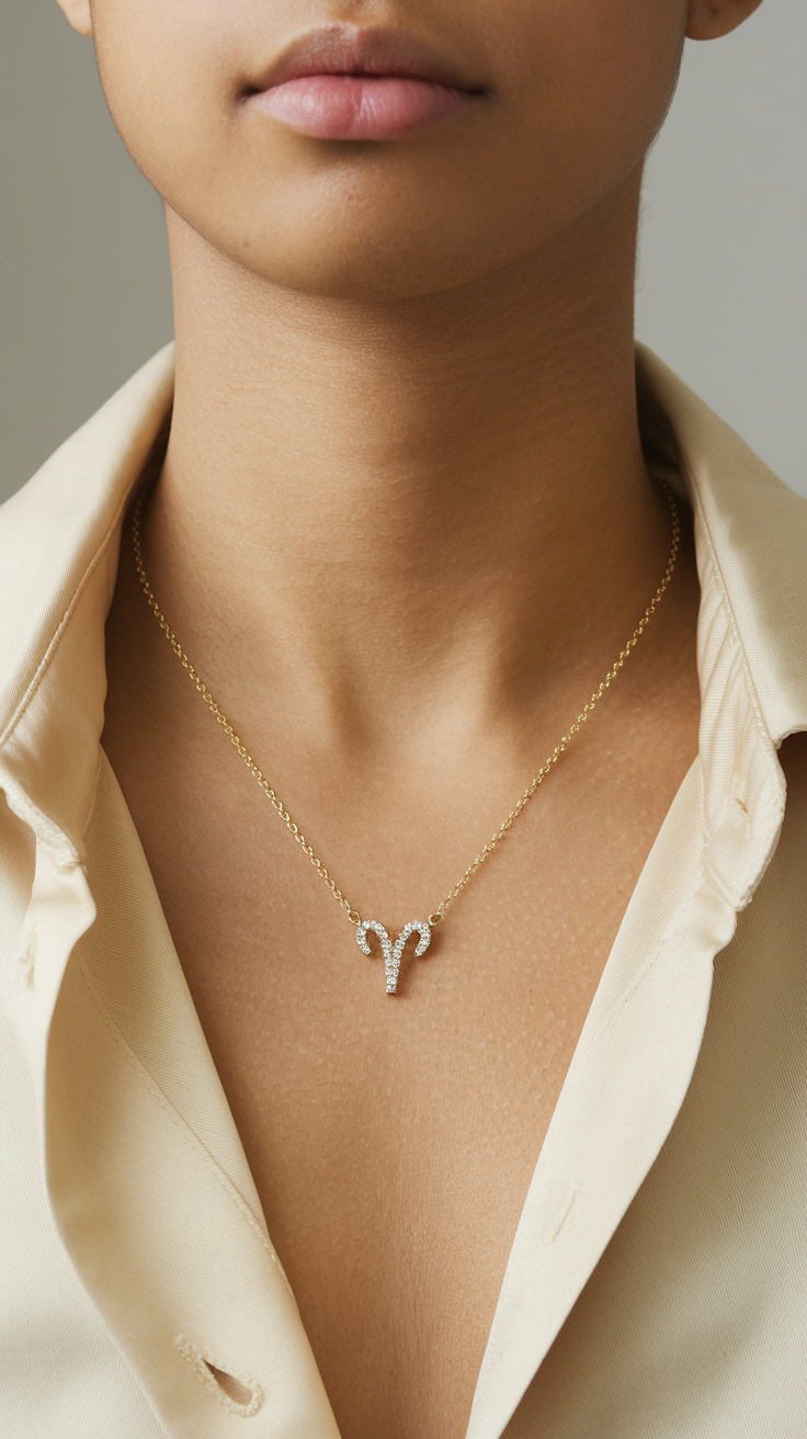 Zodiac Aries Pendant Gold