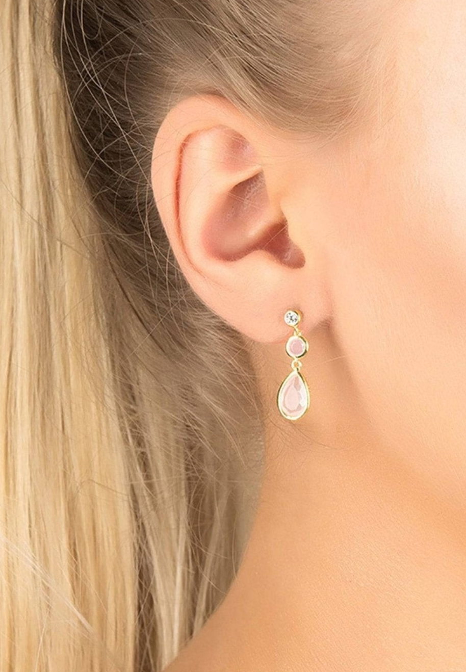 Tuscany Rose Gemstone Drops