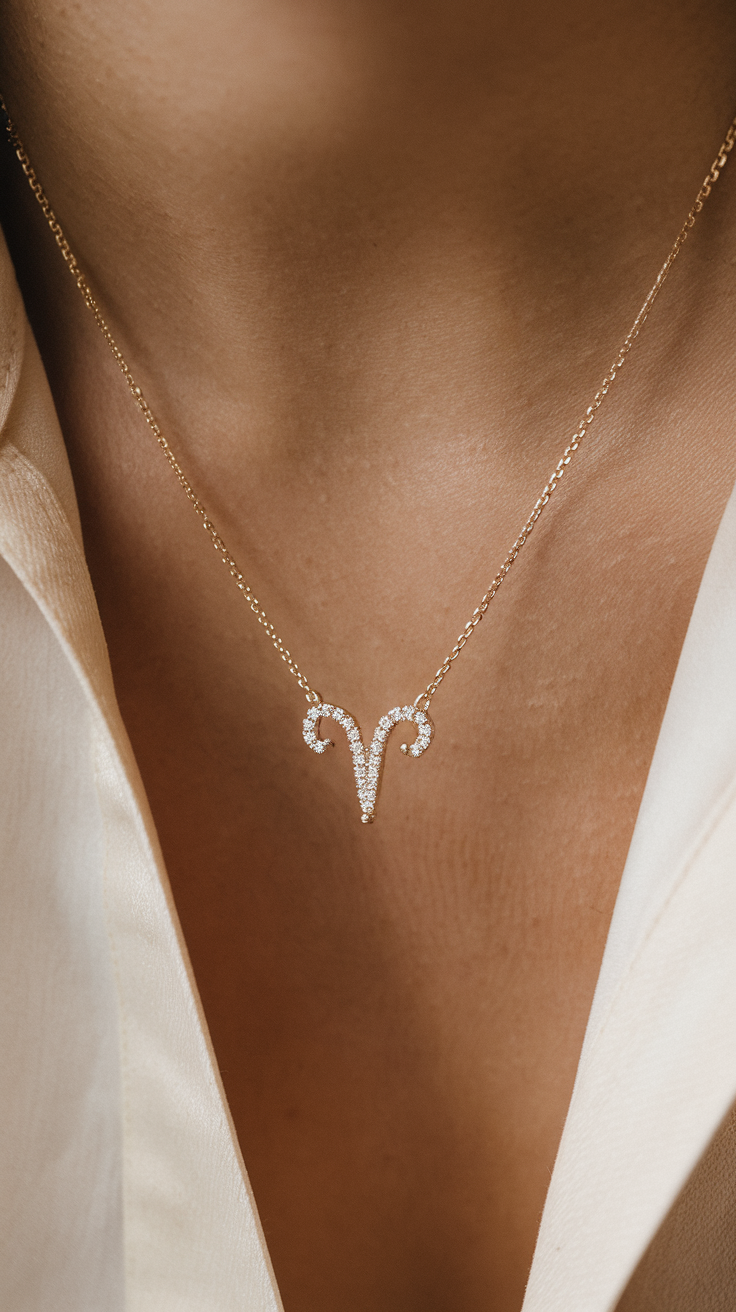 Zodiac Aries Star Sign Pendant Necklace Silver