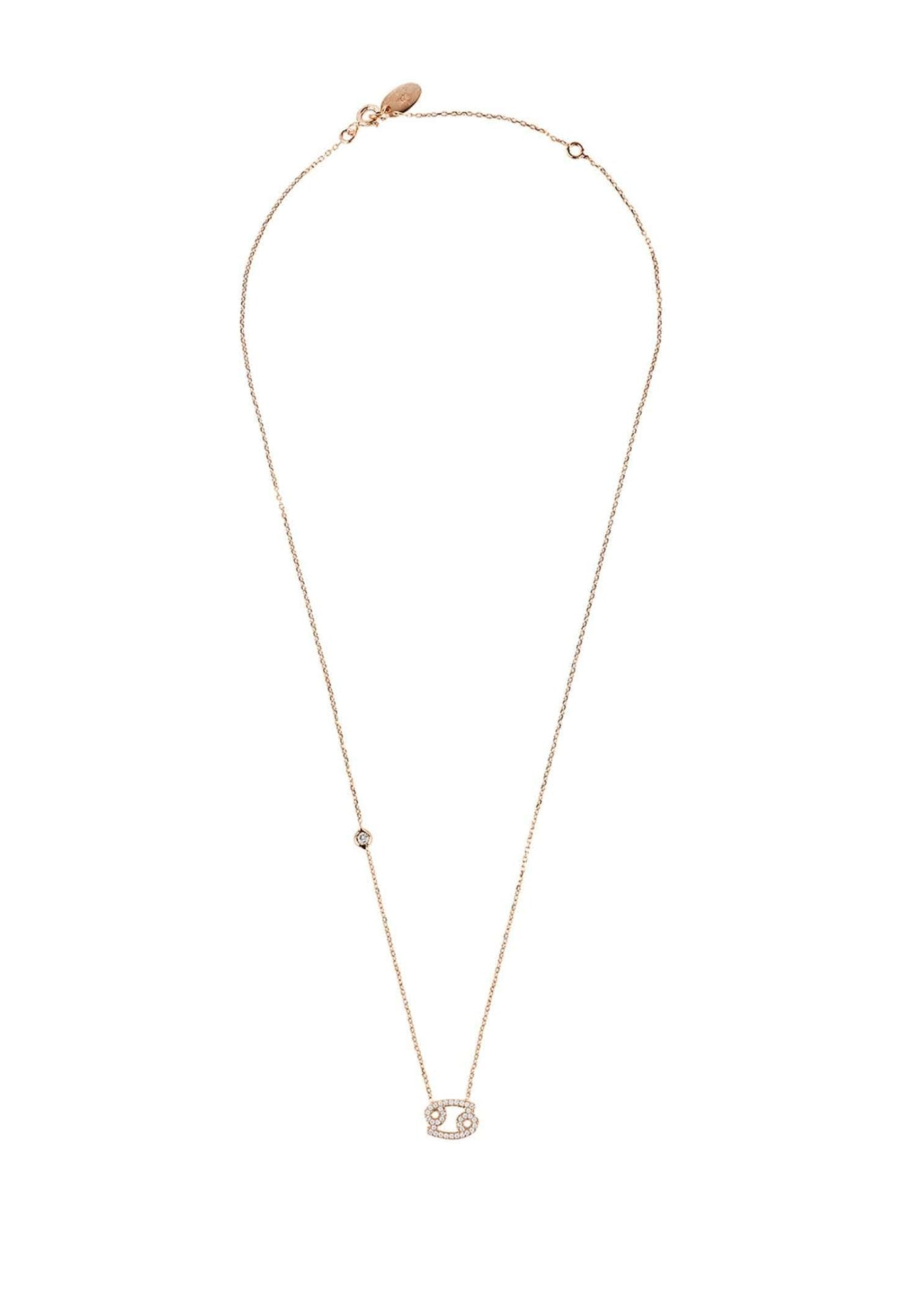 Zodiac Cancer Star Sign Pendant Necklace Rose Gold