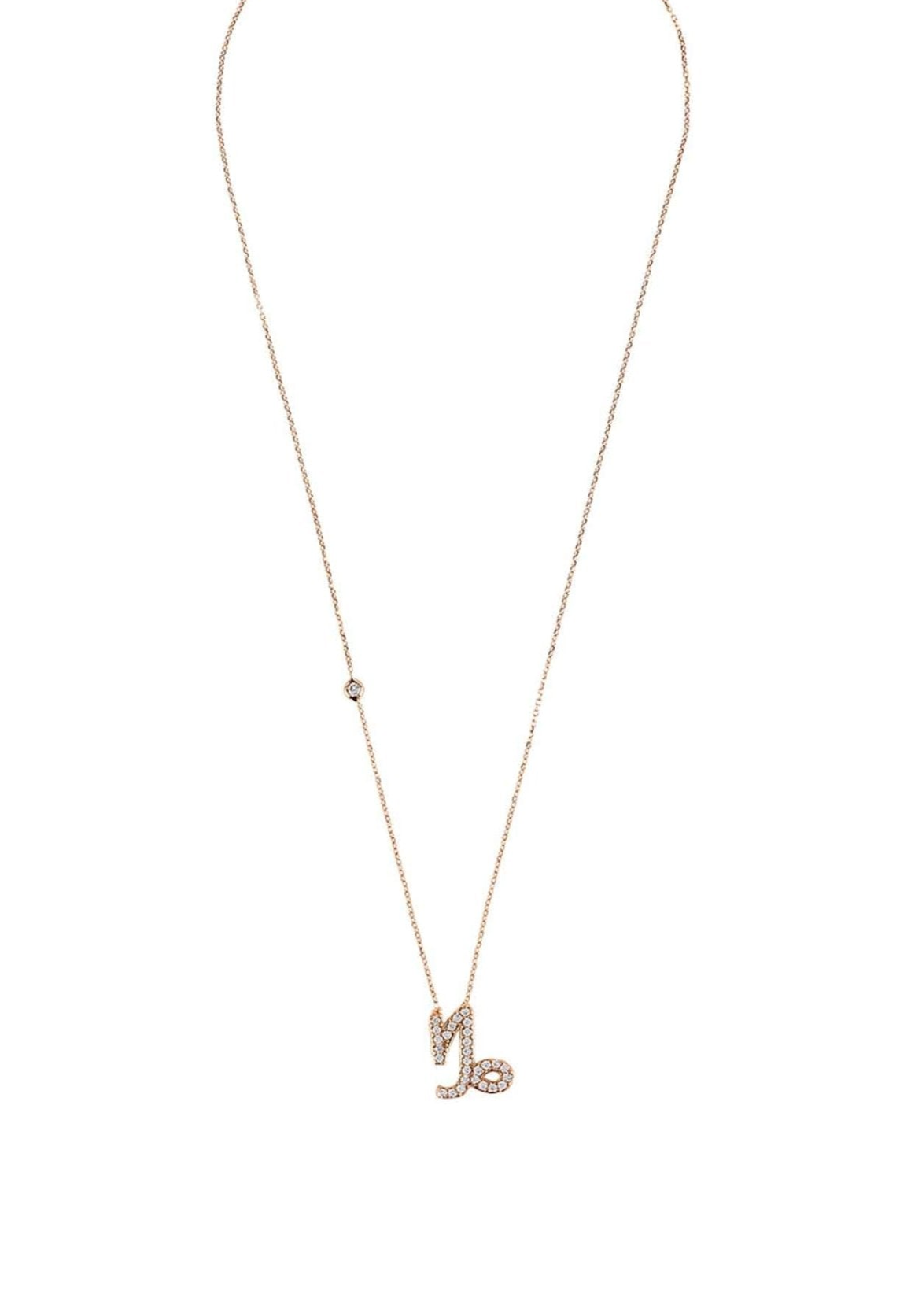 Zodiac Capricorn Star Sign Pendant Necklace Rose Gold