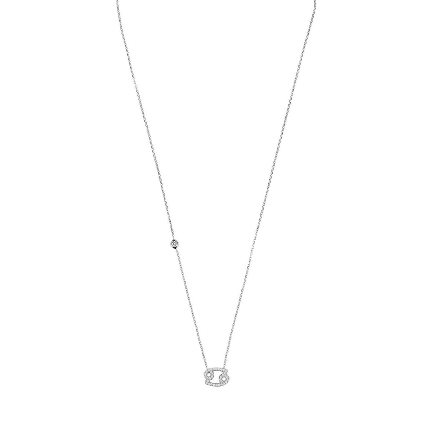 Zodiac Cancer Star Sign Pendant Necklace Silver