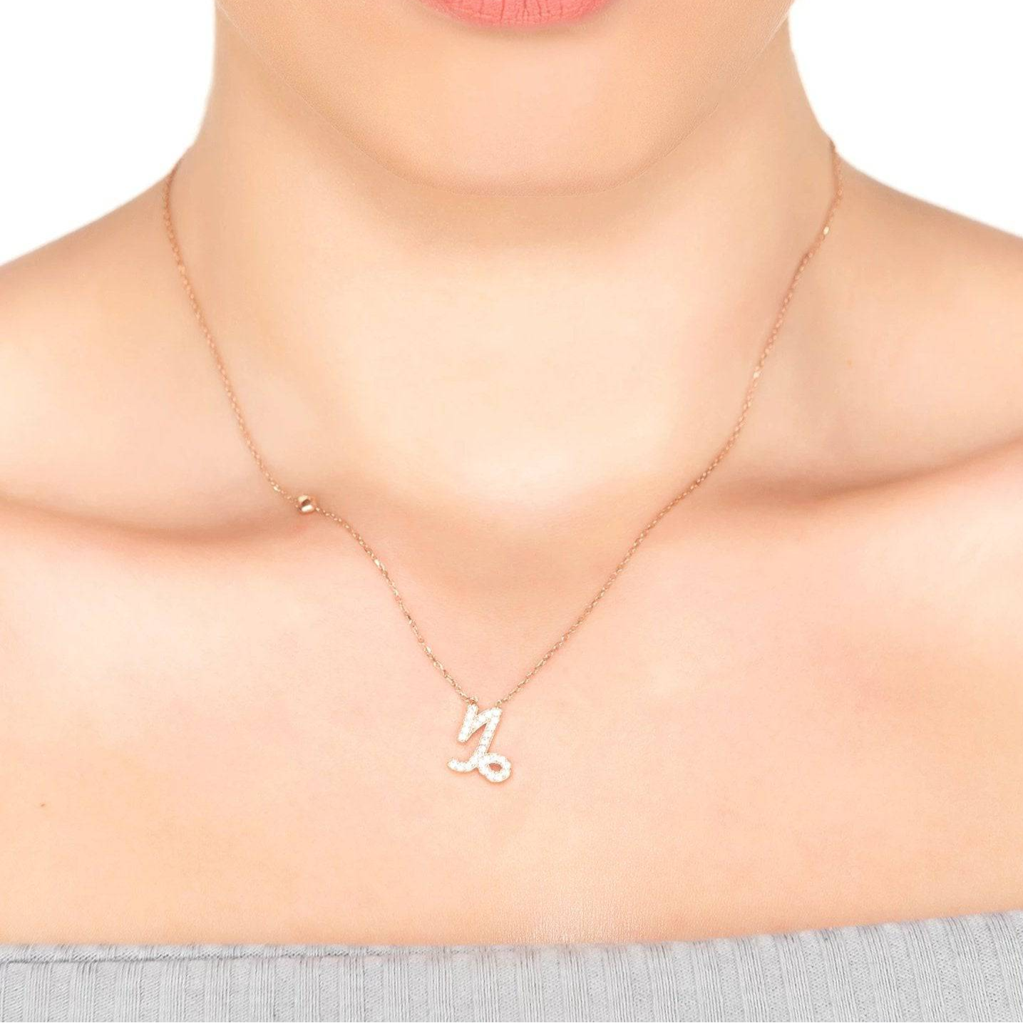 Zodiac Capricorn Star Sign Pendant Necklace Silver