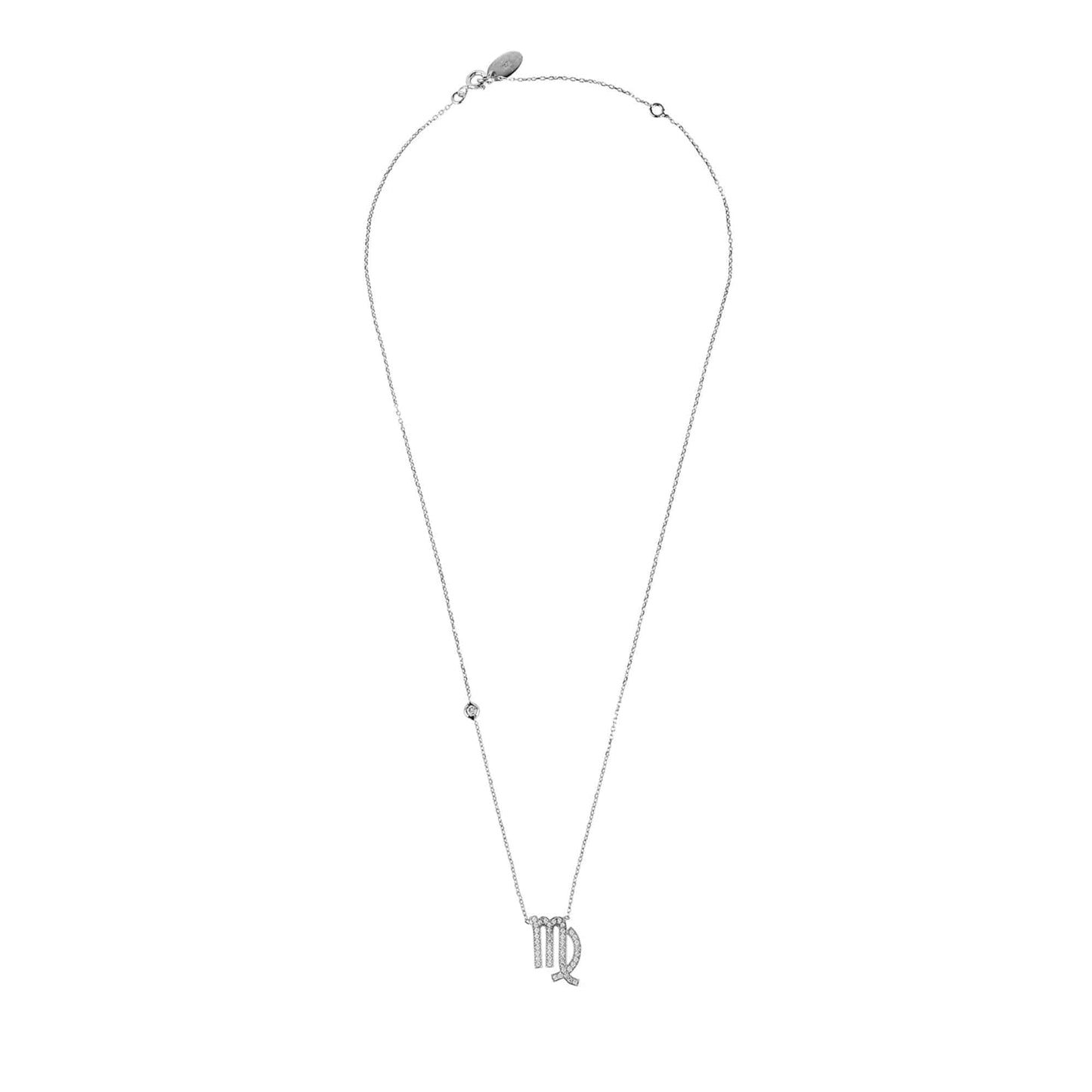 Zodiac Virgo Star Sign Pendant Necklace Silver
