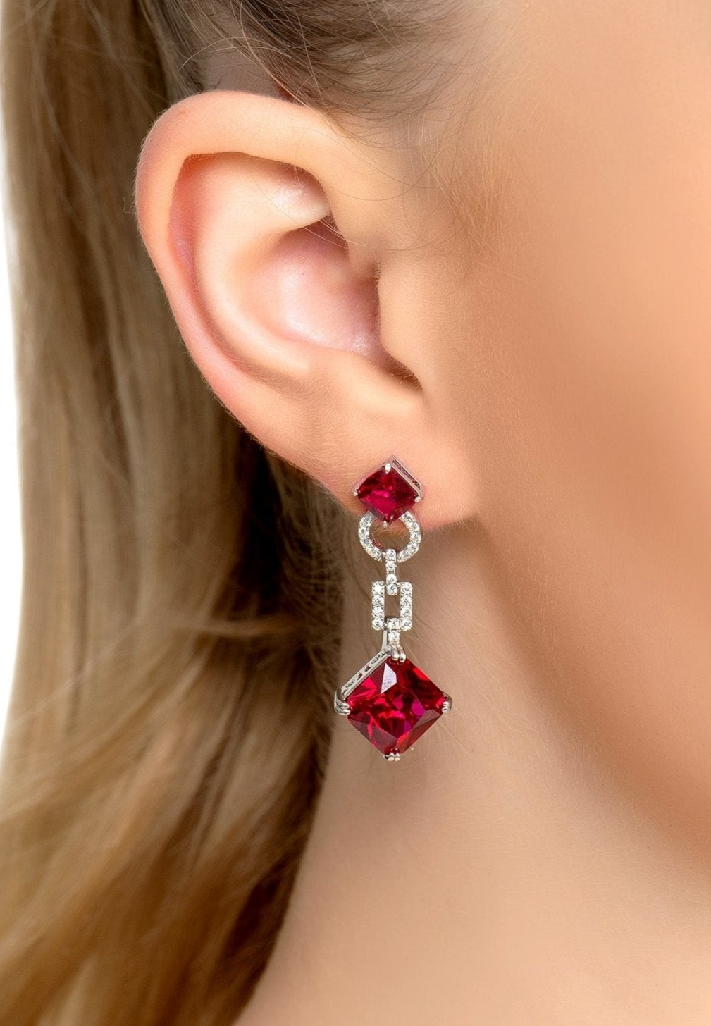 Noor Ruby Drop Earrings