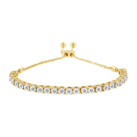 Adjustable Diamond Tennis Bracelet in Yellow