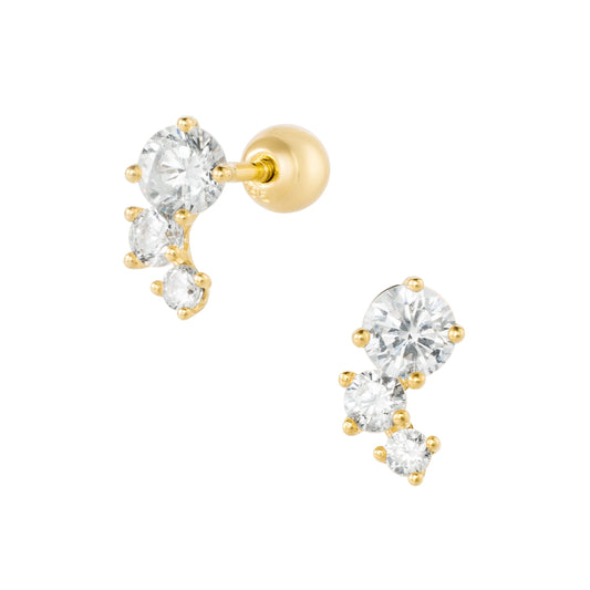 14K Orion's Belt Solid Gold Piercing Stud