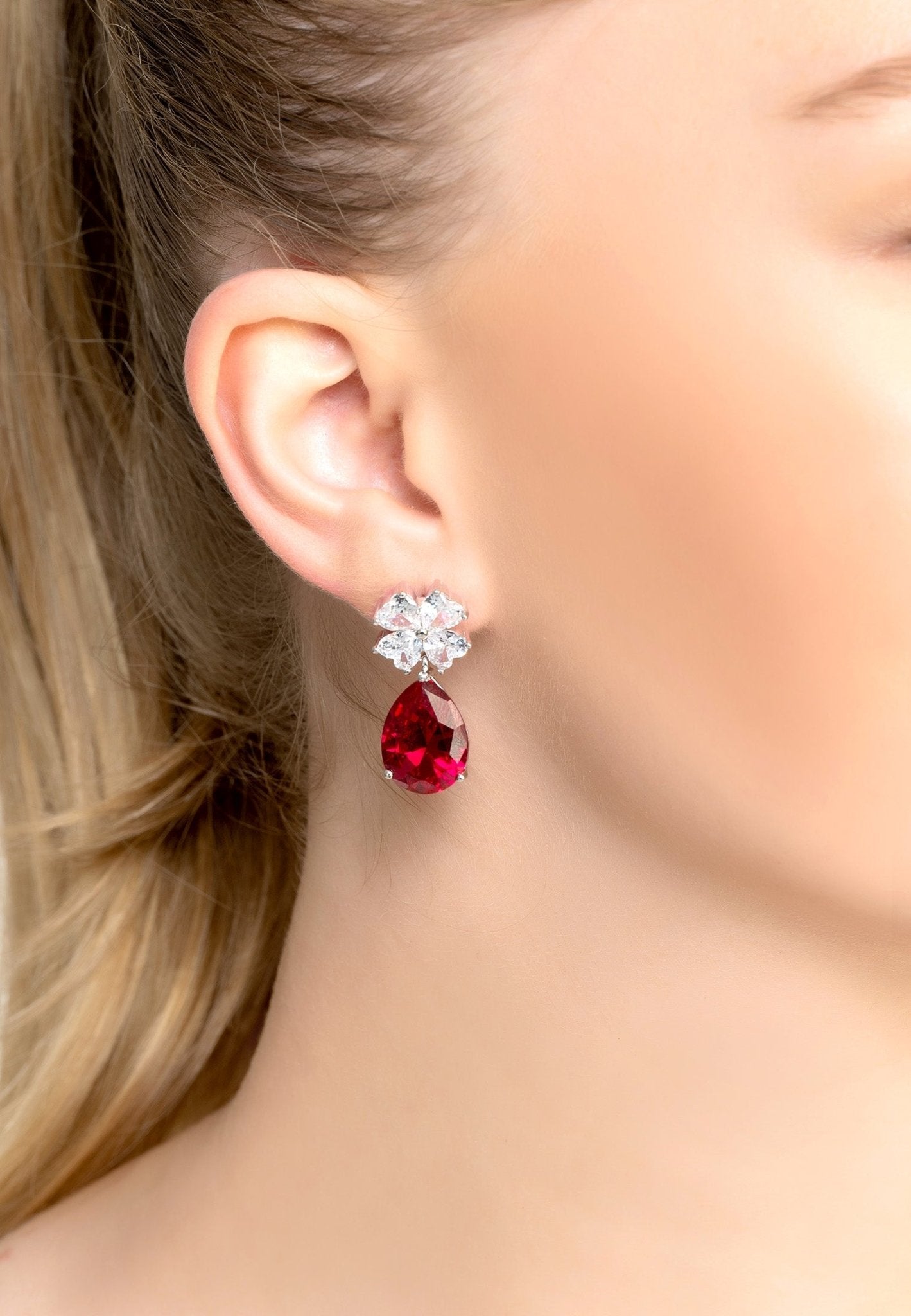 Ruby Teardrop Earrings