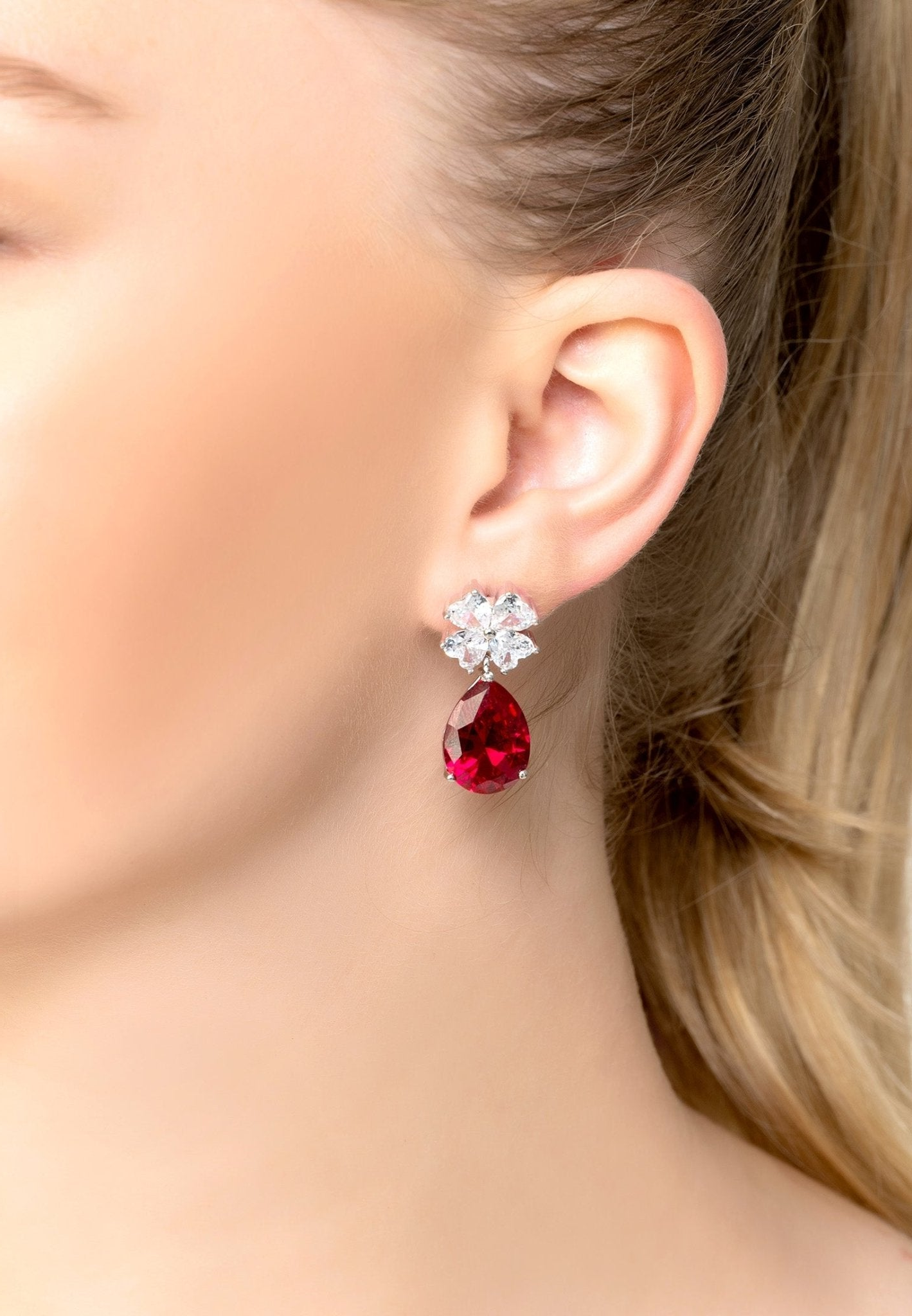 Ruby Teardrop Earrings