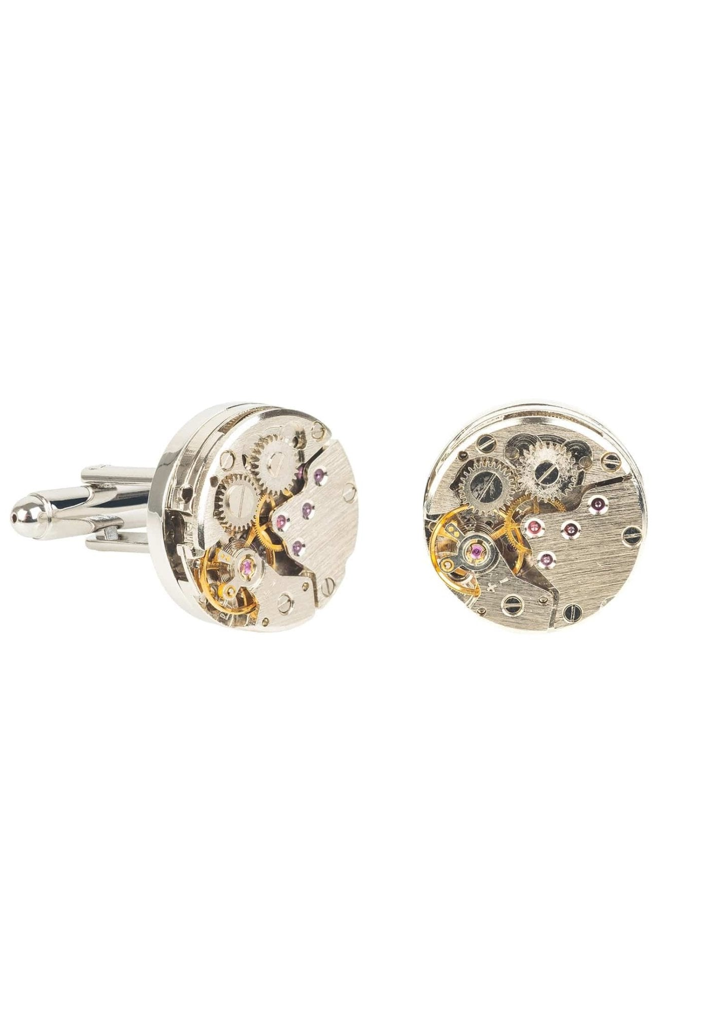 Watch Movement Cufflink Silver