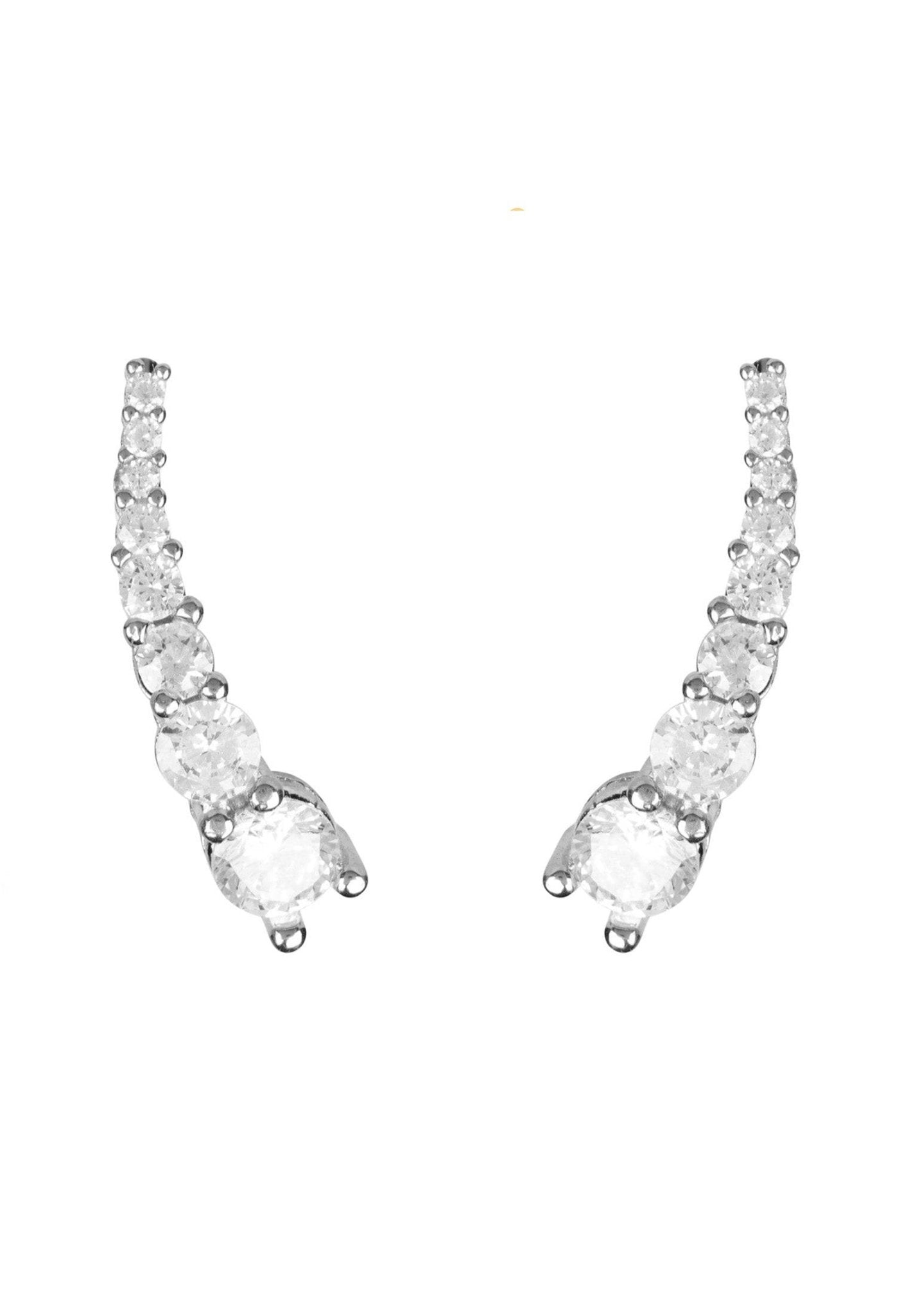 Graduated Ear Climber Pair Silver