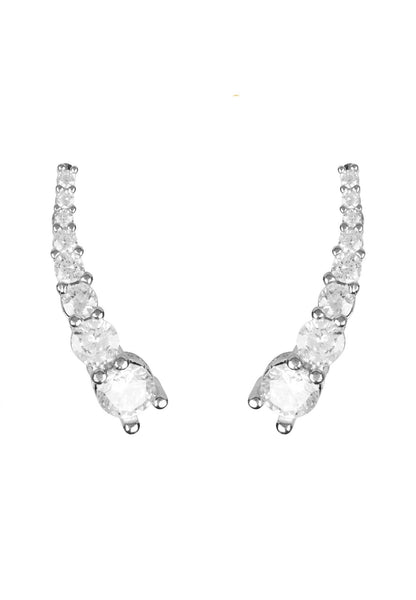 Graduated Ear Climber Pair Silver