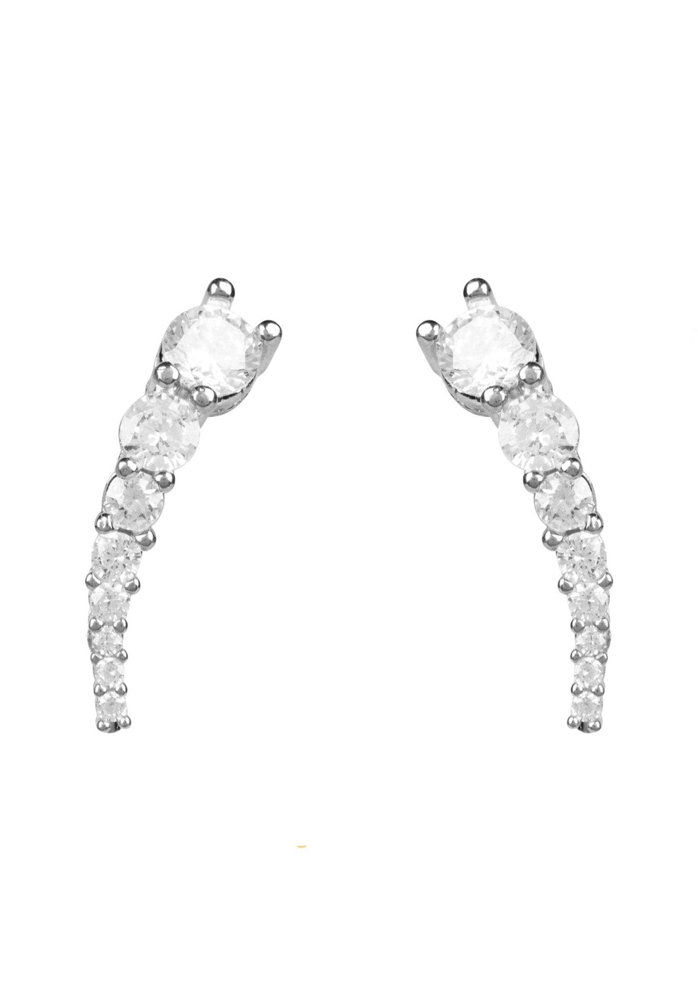 Graduated Ear Climber Pair Silver