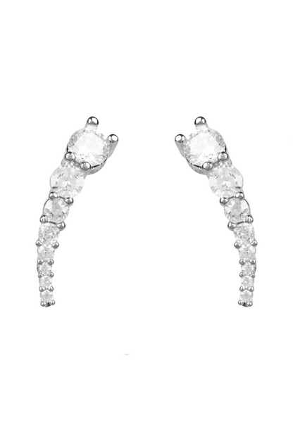 Graduated Ear Climber Pair Silver