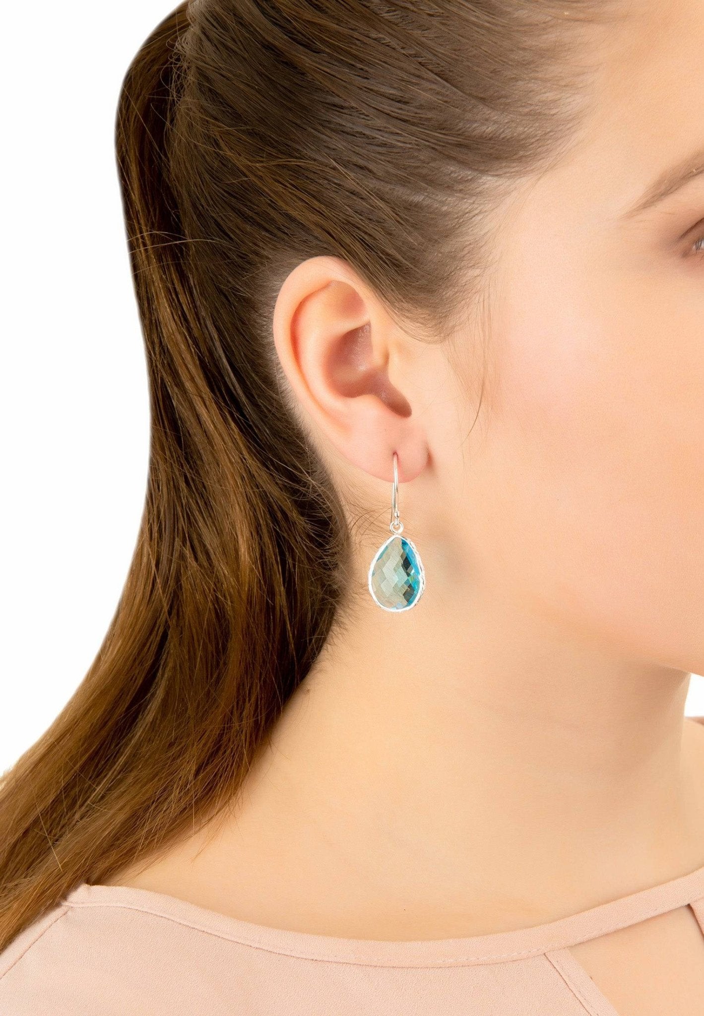 Blue Topaz Petite Drop Earrings