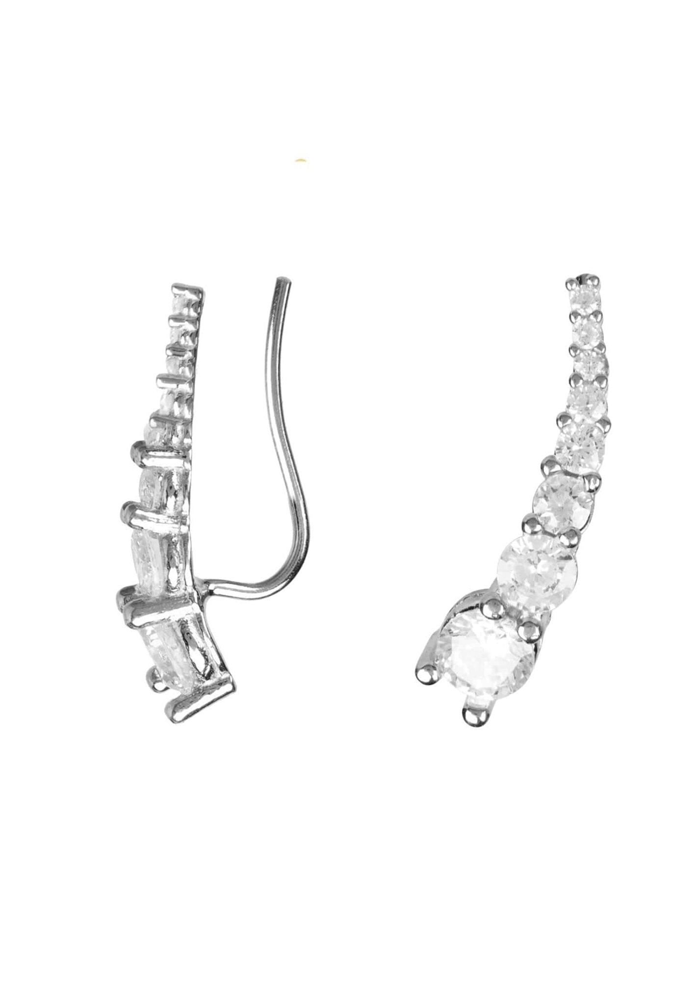 Graduated Ear Climber Pair Silver