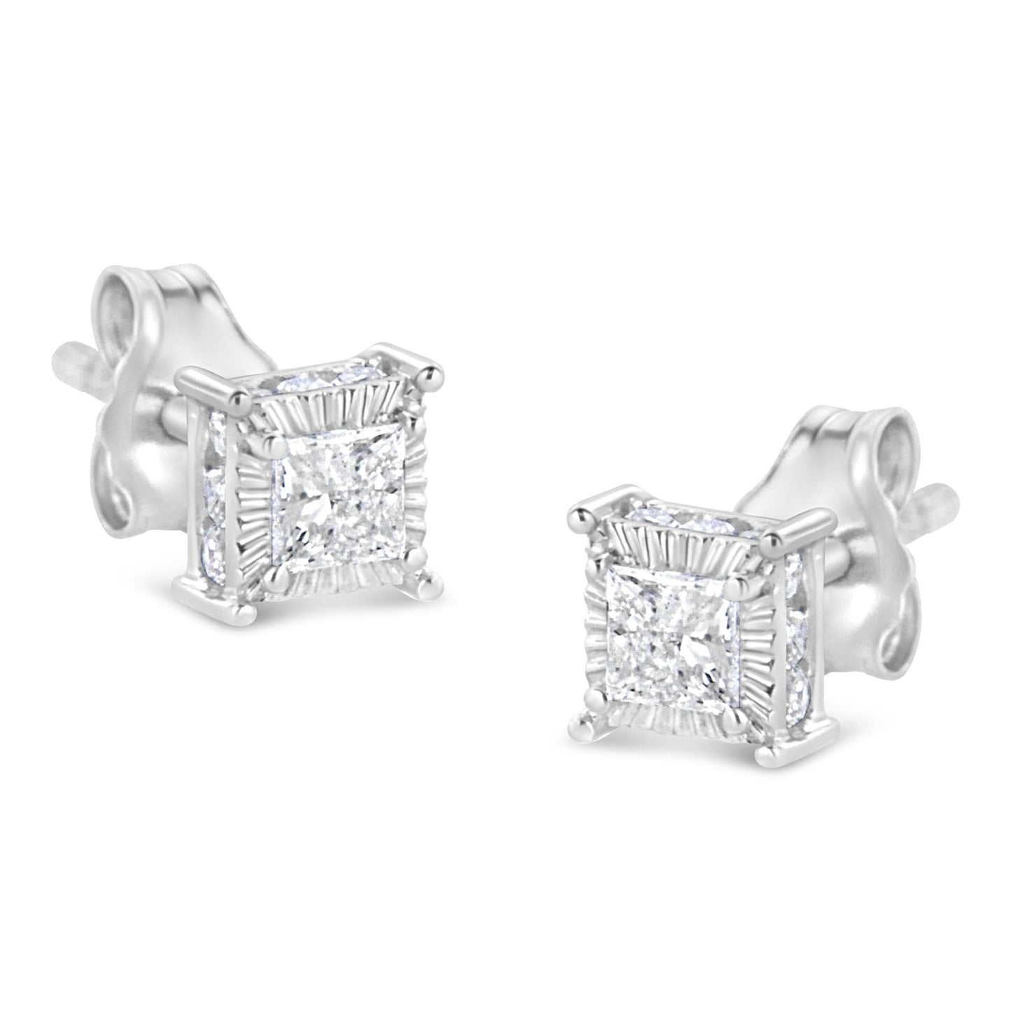 Princess-Cut Diamond Stud Earrings 0.5 ct.