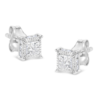 Princess-Cut Diamond Stud Earrings 0.5 ct.