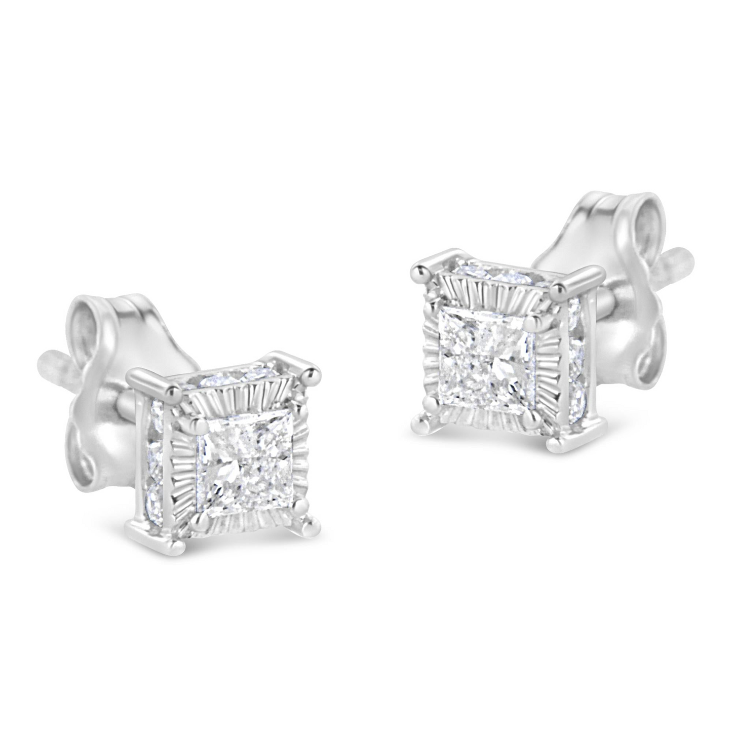 Princess-Cut Diamond Stud Earrings 0.5 ct.