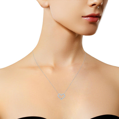 Diamond Open Heart 18" Pendant Necklace