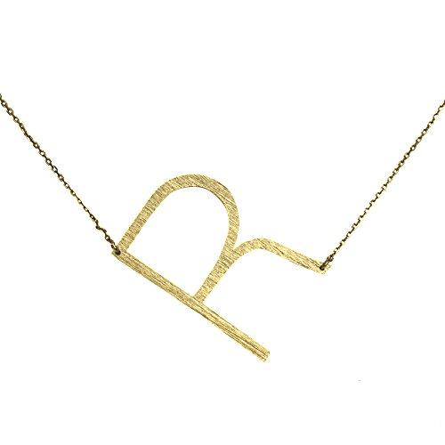 16 Inch Custom Initial Necklace Gold