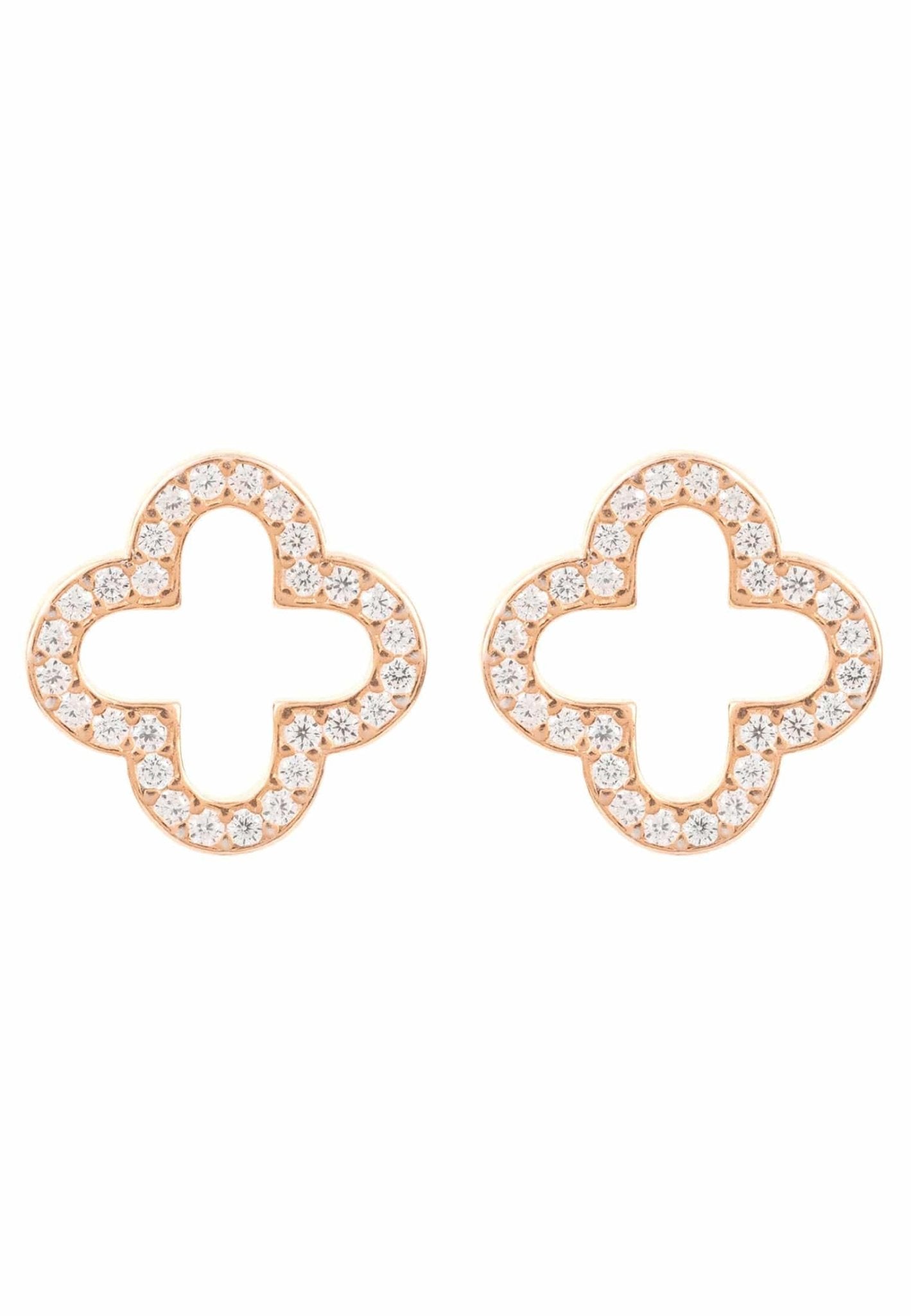 Open Clover Earrings in Gold Plated