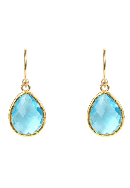 Blue Topaz Gemstone Earrings