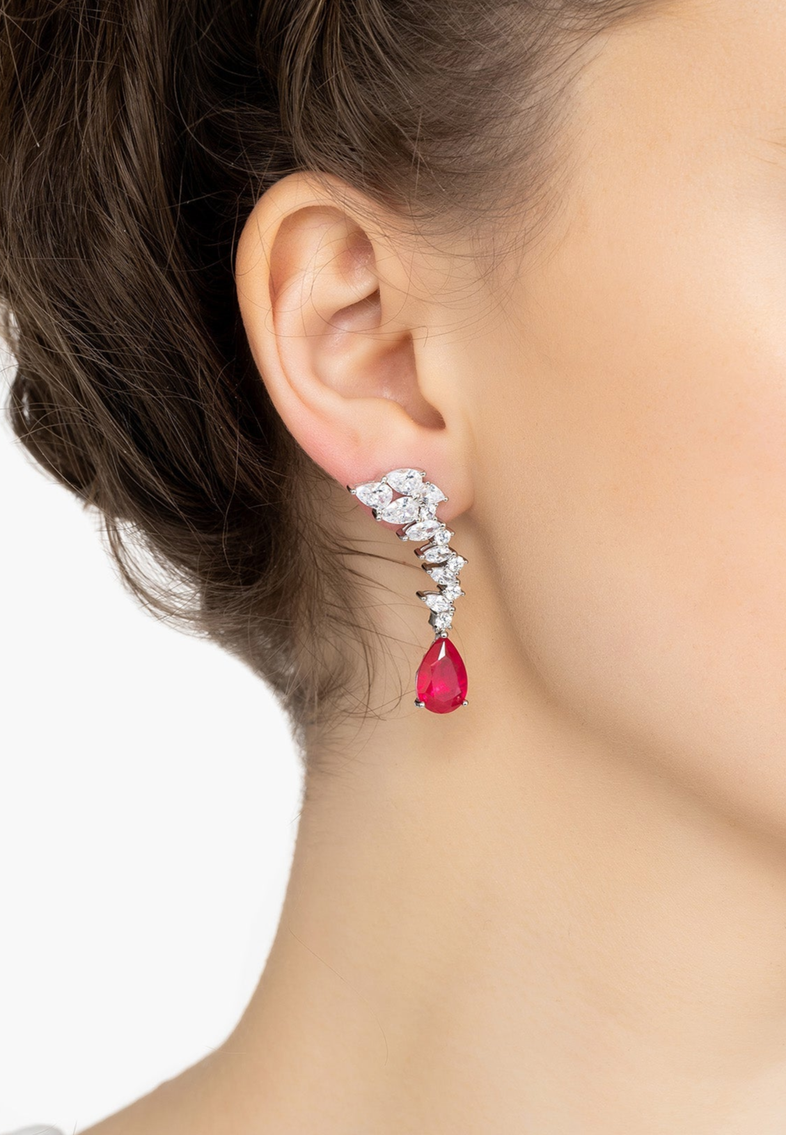 Pink Tourmaline Teardrop Earrings