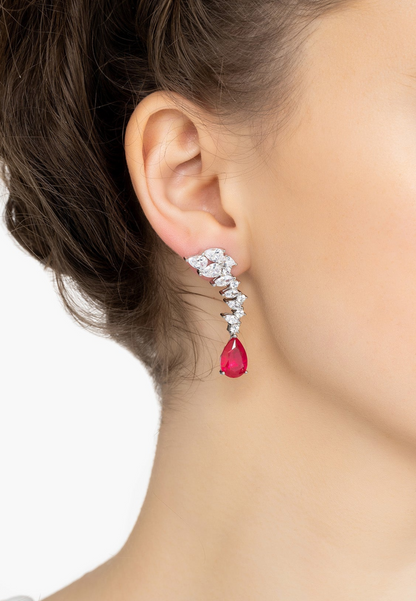 Pink Tourmaline Teardrop Earrings