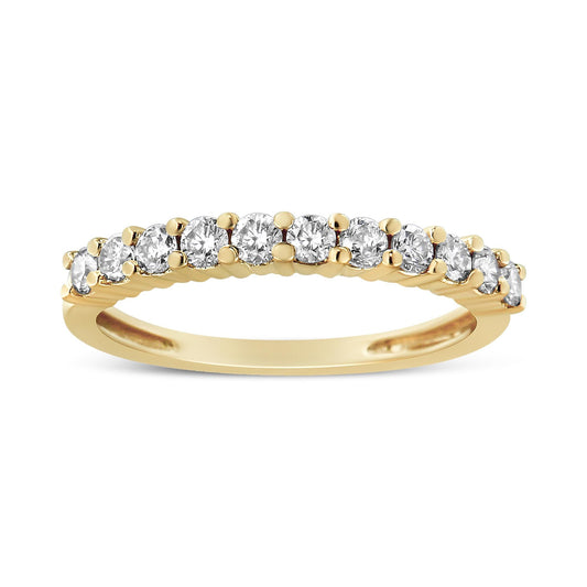 1/2 Cttw Shared Prong Set Brilliant Round-Cut Diamond 11 Stone Band Ring