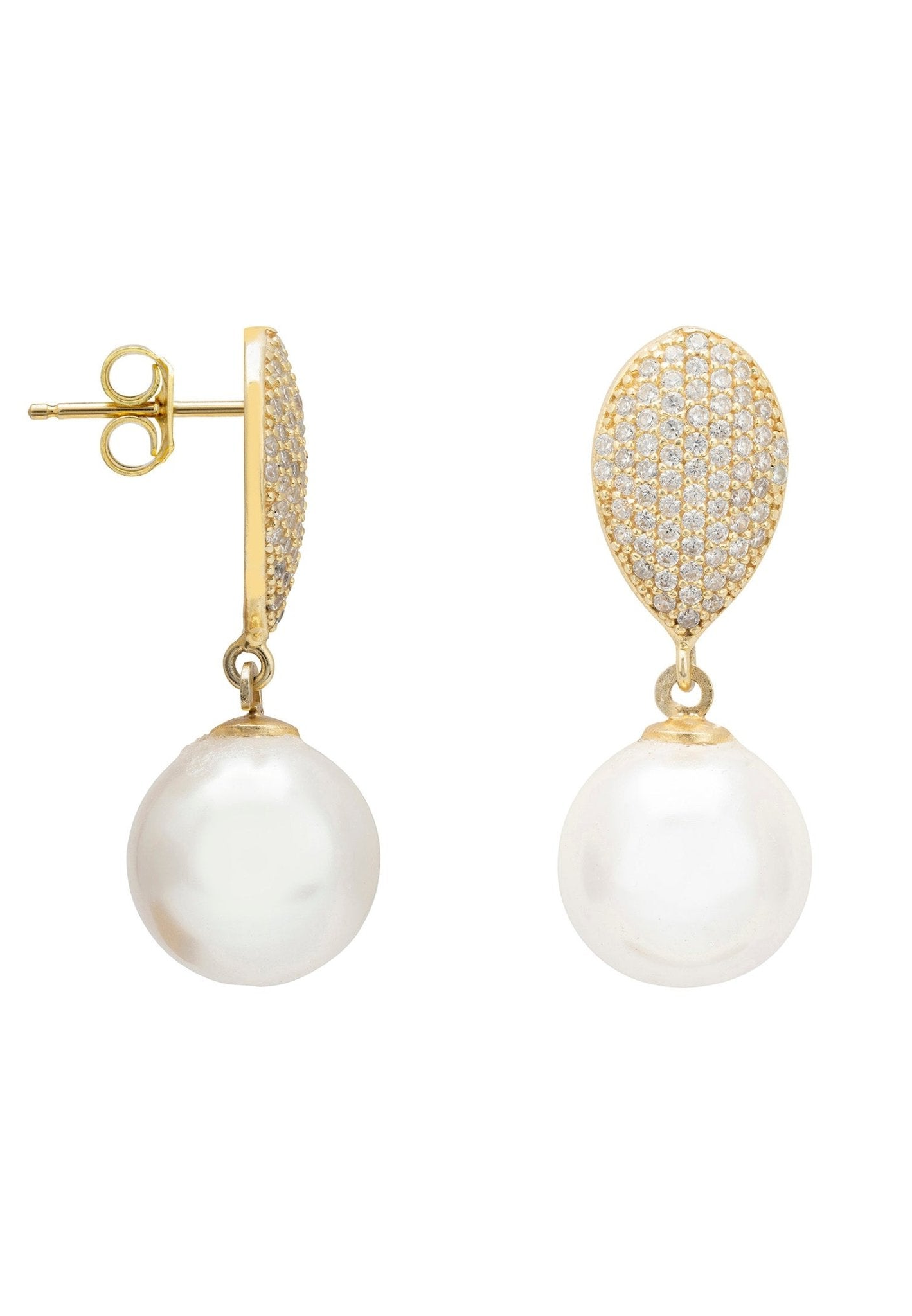 Pearl Classic Drop Earrings Gold