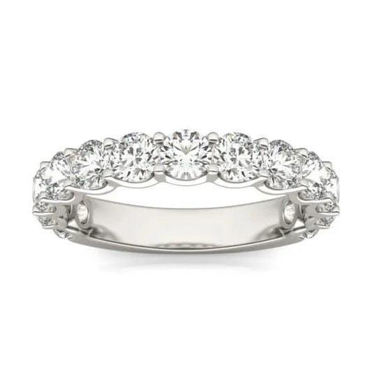 Round Lab Grown Diamond Ring 14K White Gold