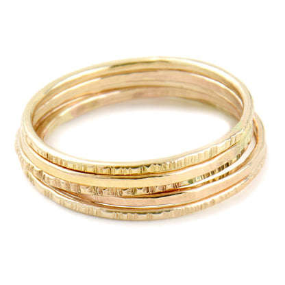 Stackable rings in mixed metals, perfect for versatile styling