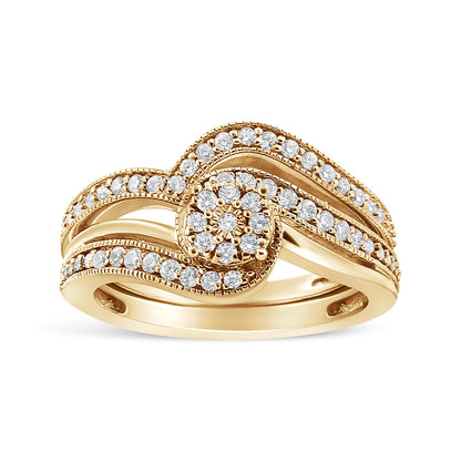 Vintage-Style Bridal Set Ring and Band