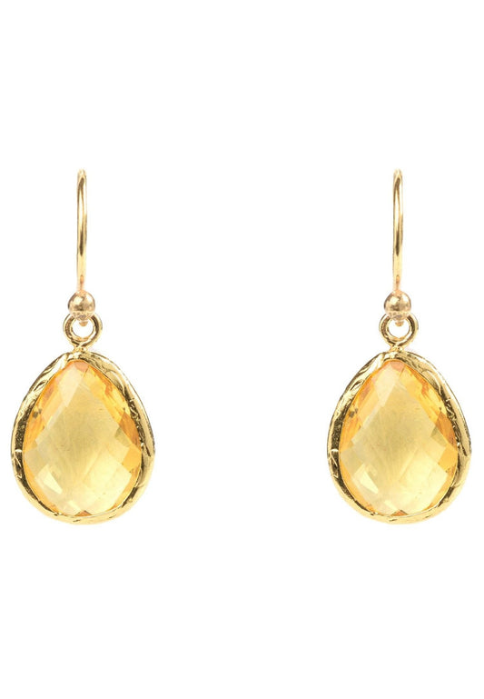 Citrine Hydro Gold Drop Earrings