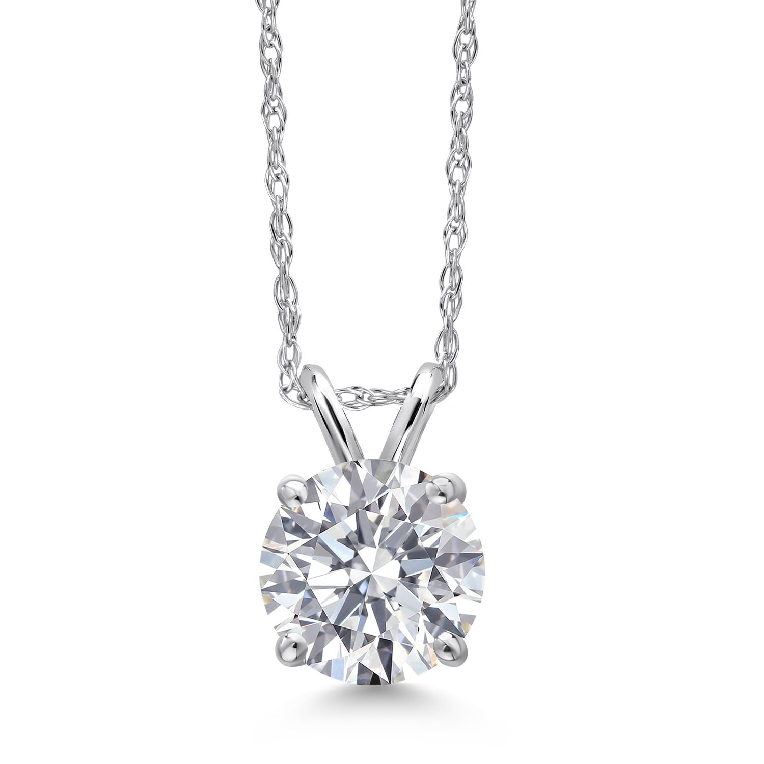 Diamond necklace on a white background