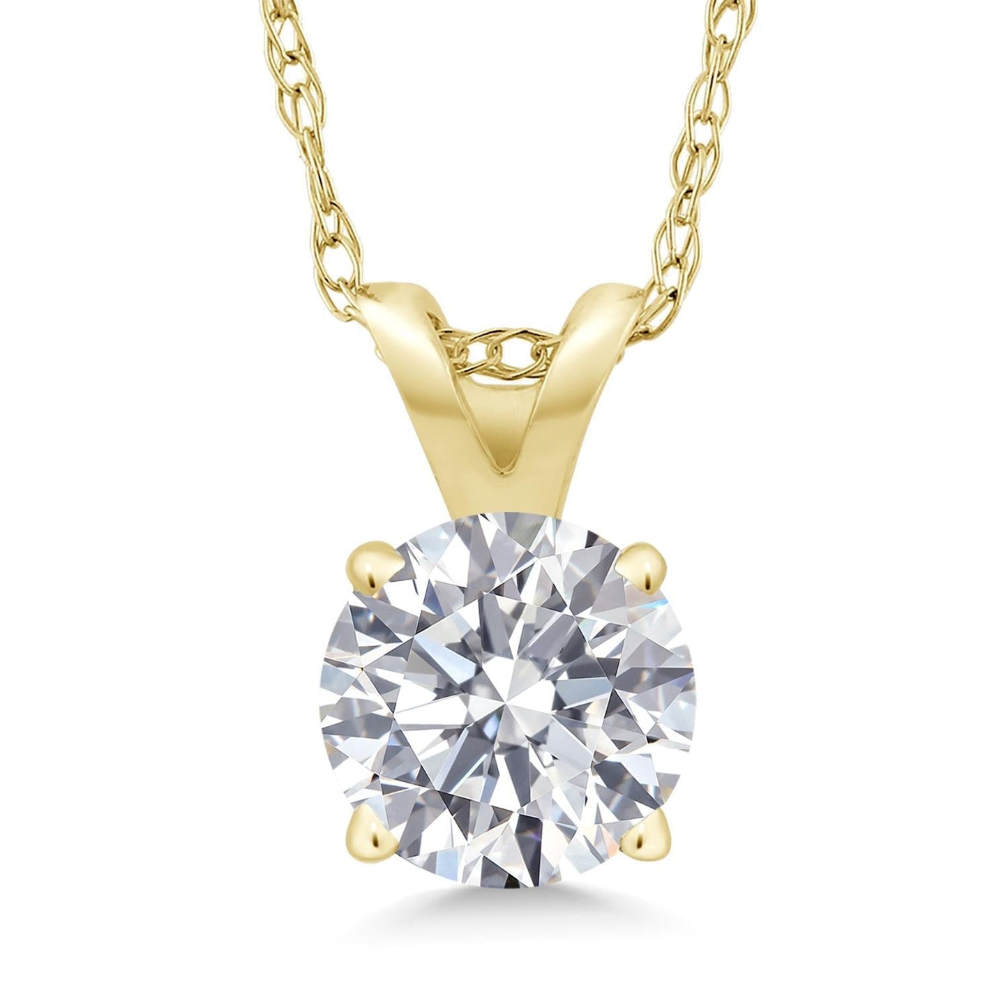 American-Made 1.00 CTW Lab Grown Diamond Solitaire Pendant Necklace (14K Gold)