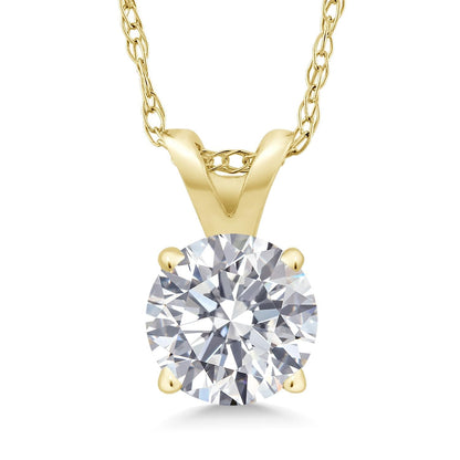 American-Made 1.00 CTW Lab Grown Diamond Solitaire Pendant Necklace (14K Gold)