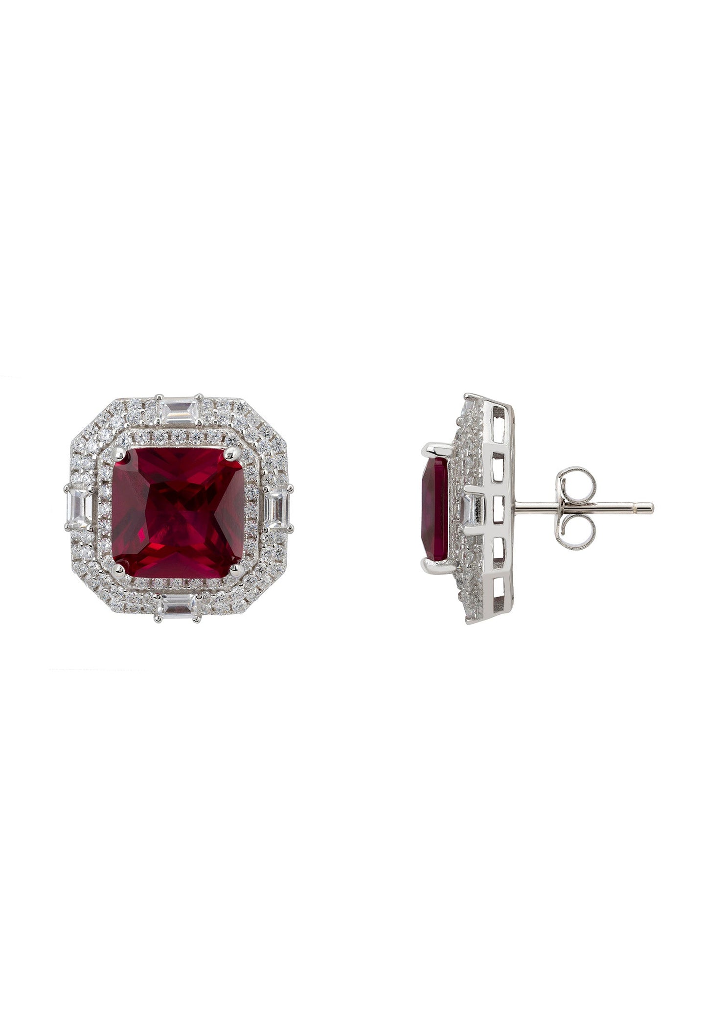 Madeleine Large Ruby Stud Earrings