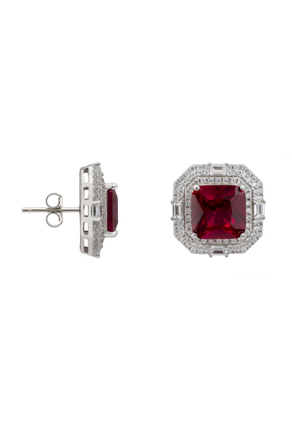 Madeleine Large Ruby Stud Earrings