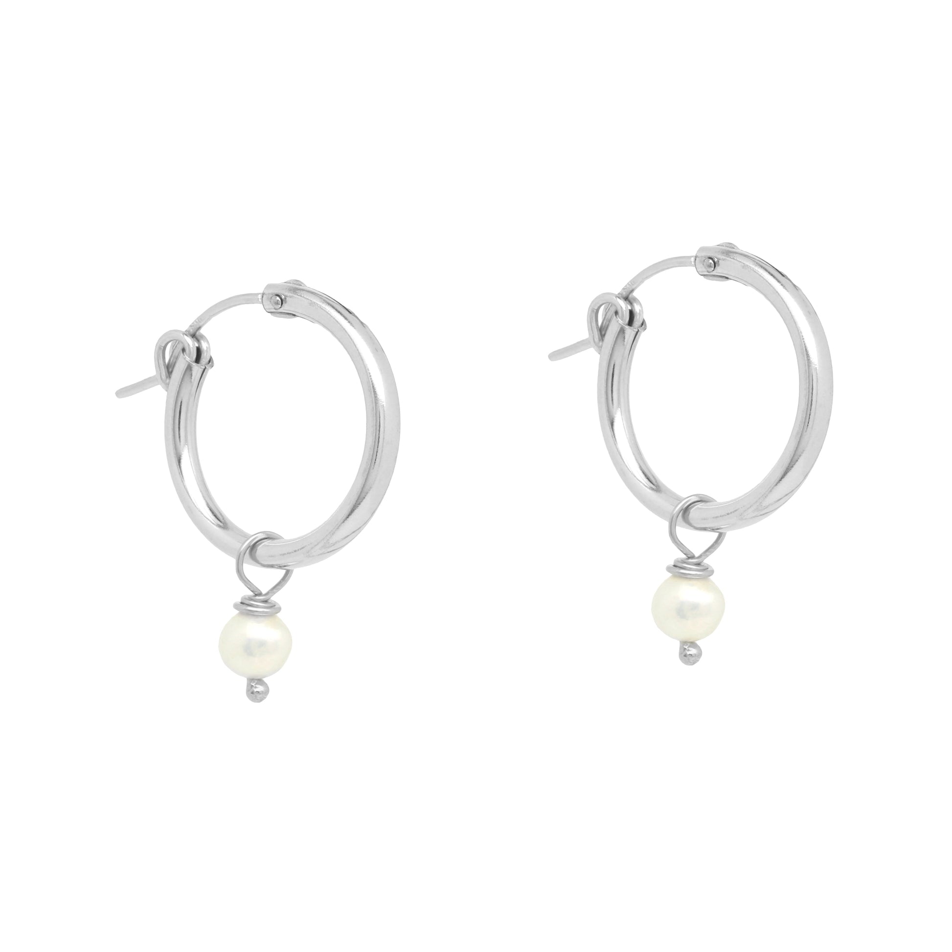 Dainty 14k Silver hoop earrings