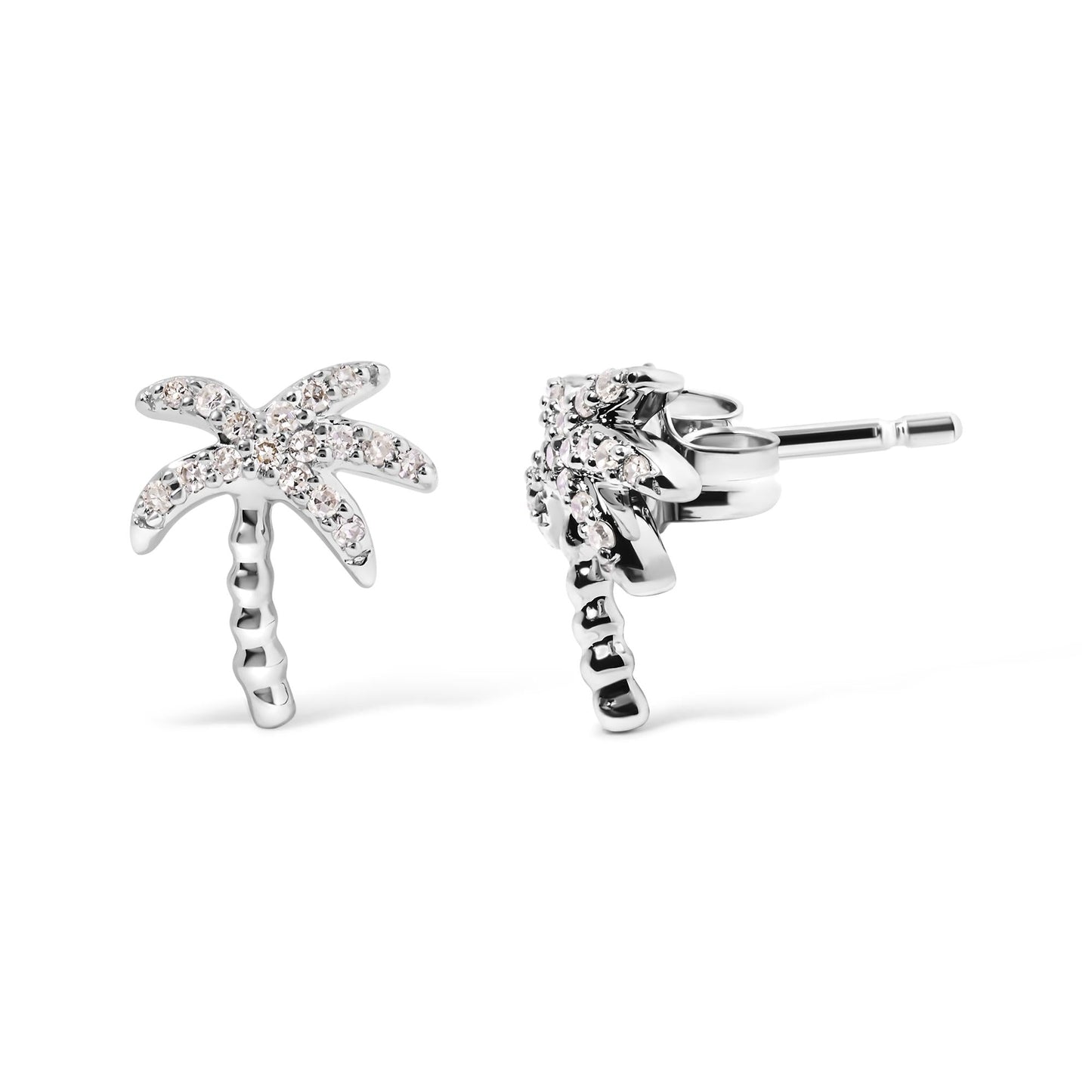 Diamond Encrusted Palm Tree Studs