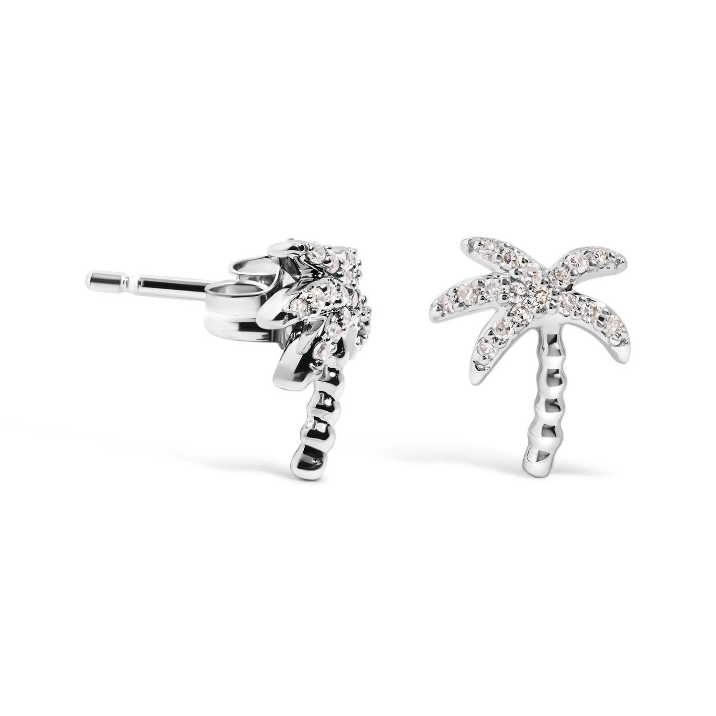 Diamond Encrusted Palm Tree Studs