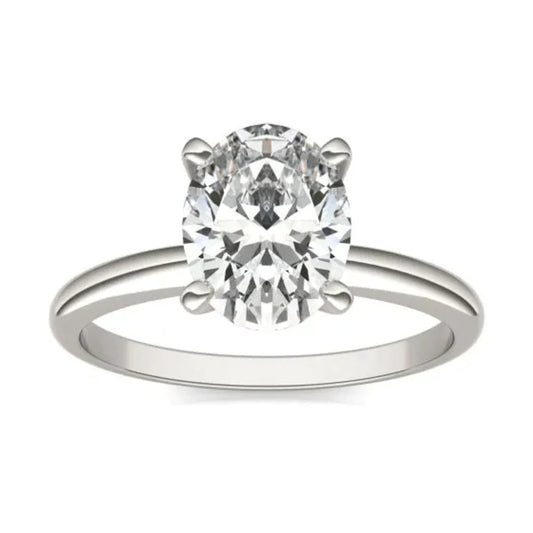 Lab Grown Diamond Solitaire Engagement Ring in 14K White Gold